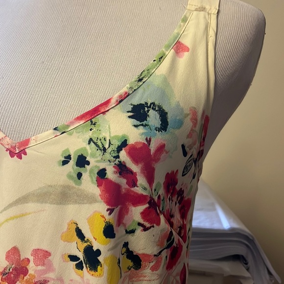 H&M sleeveless crossover back high low watercolor print dress - Picture 2 of 13